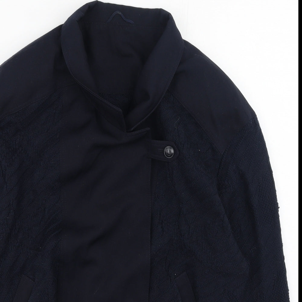 Ravens Womens Blue Collared  Polyester Cardigan Jumper Size M