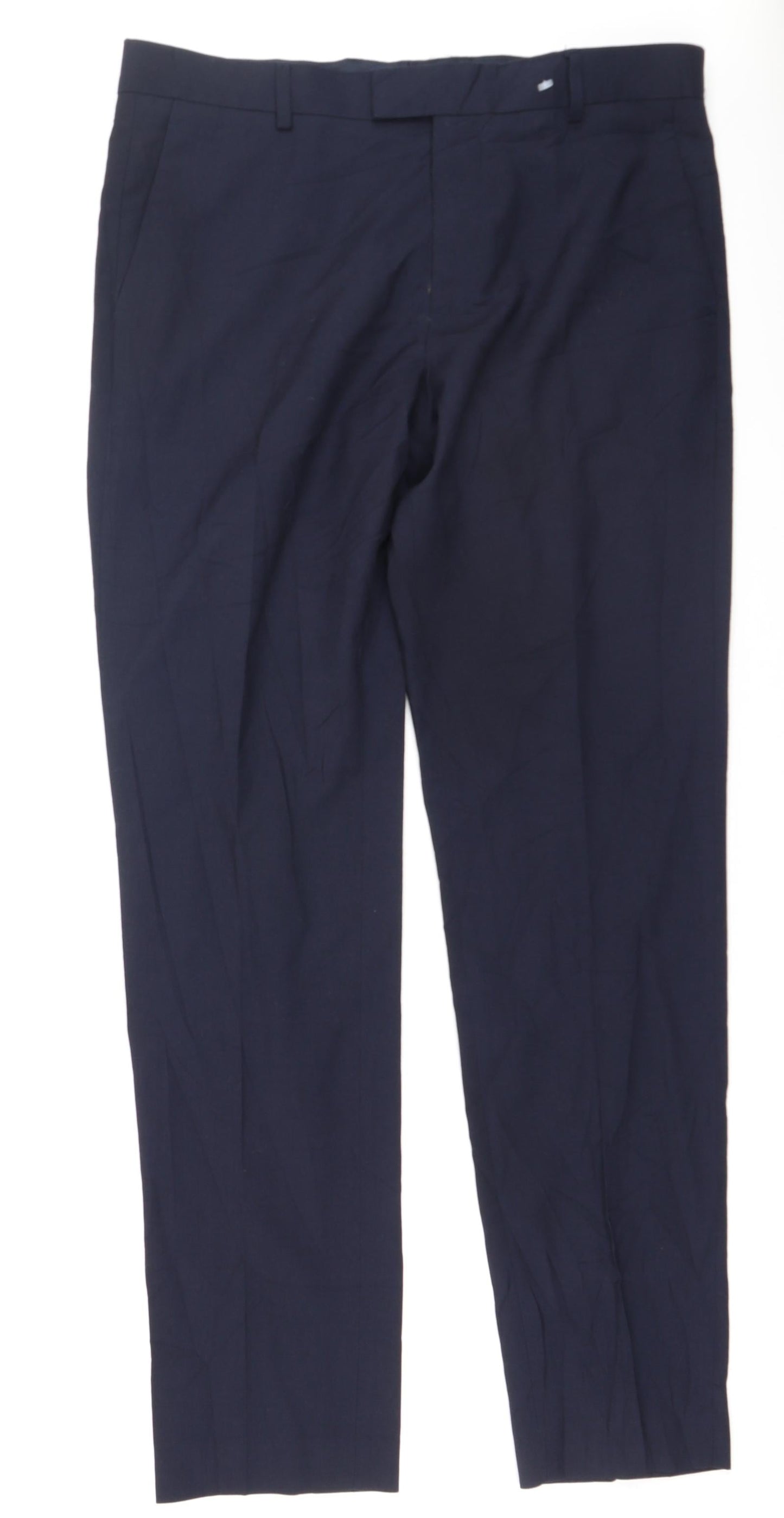 H&M Womens Blue  Viscose Trousers  Size 34 L32.5 in Regular