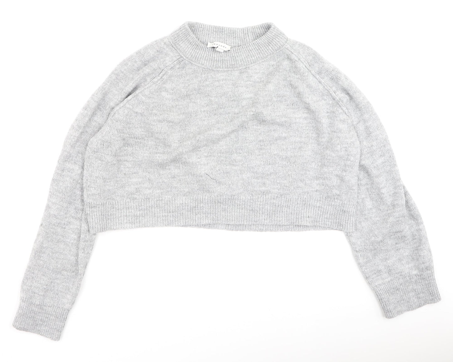 Topshop Womens Grey High Neck  Acrylic Pullover Jumper Size M
