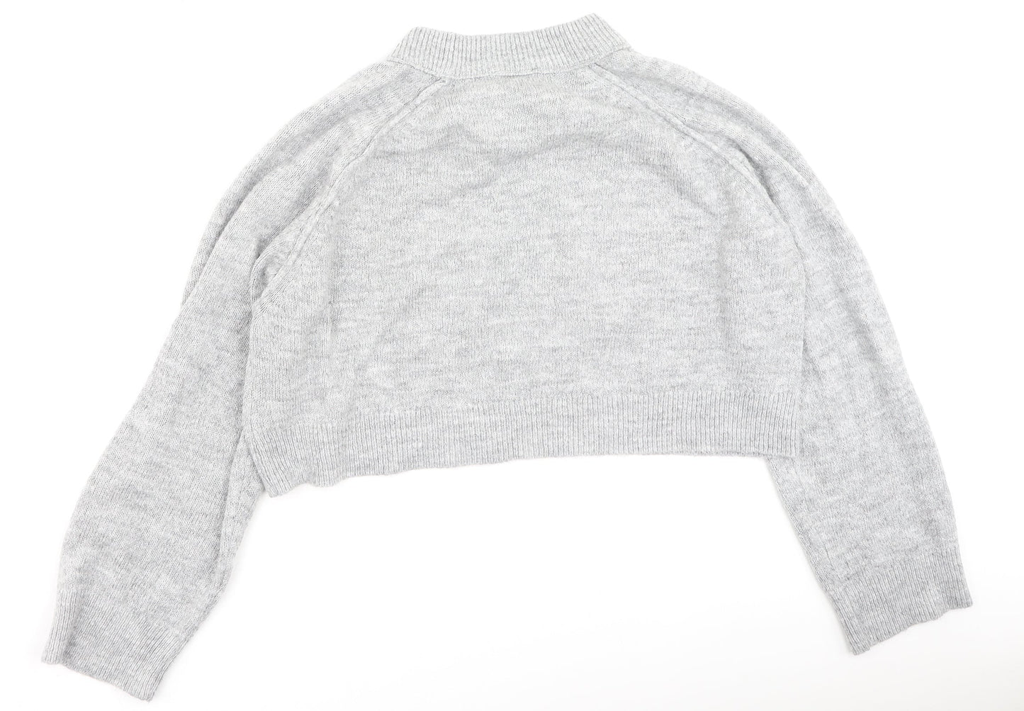 Topshop Womens Grey High Neck  Acrylic Pullover Jumper Size M