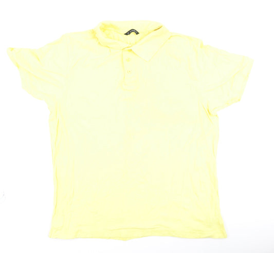 Dunnes Stores Mens Yellow  Cotton  Polo Size 2XL Collared