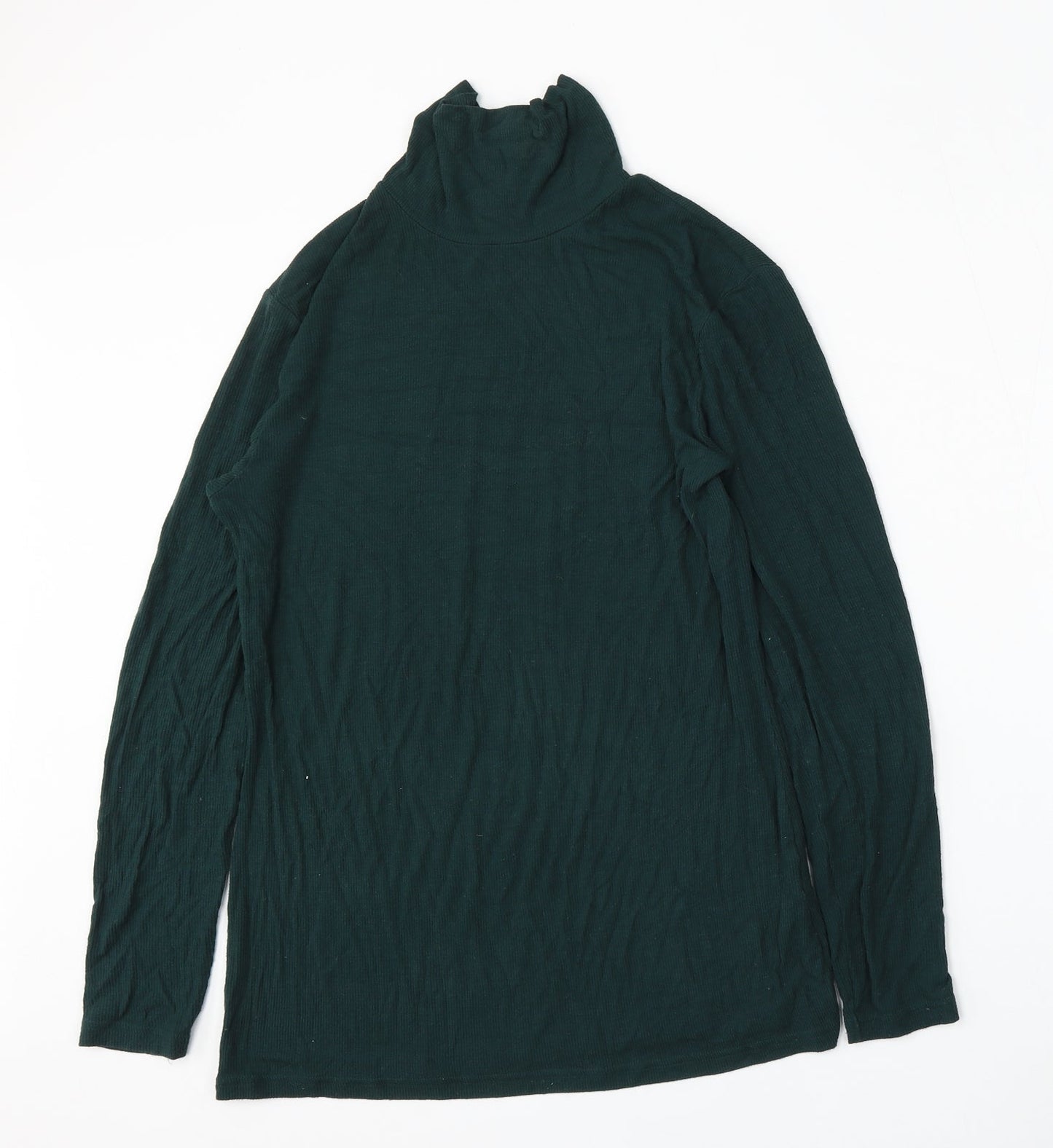 Matalan Womens Green Mock Neck  Viscose Pullover Jumper Size 14