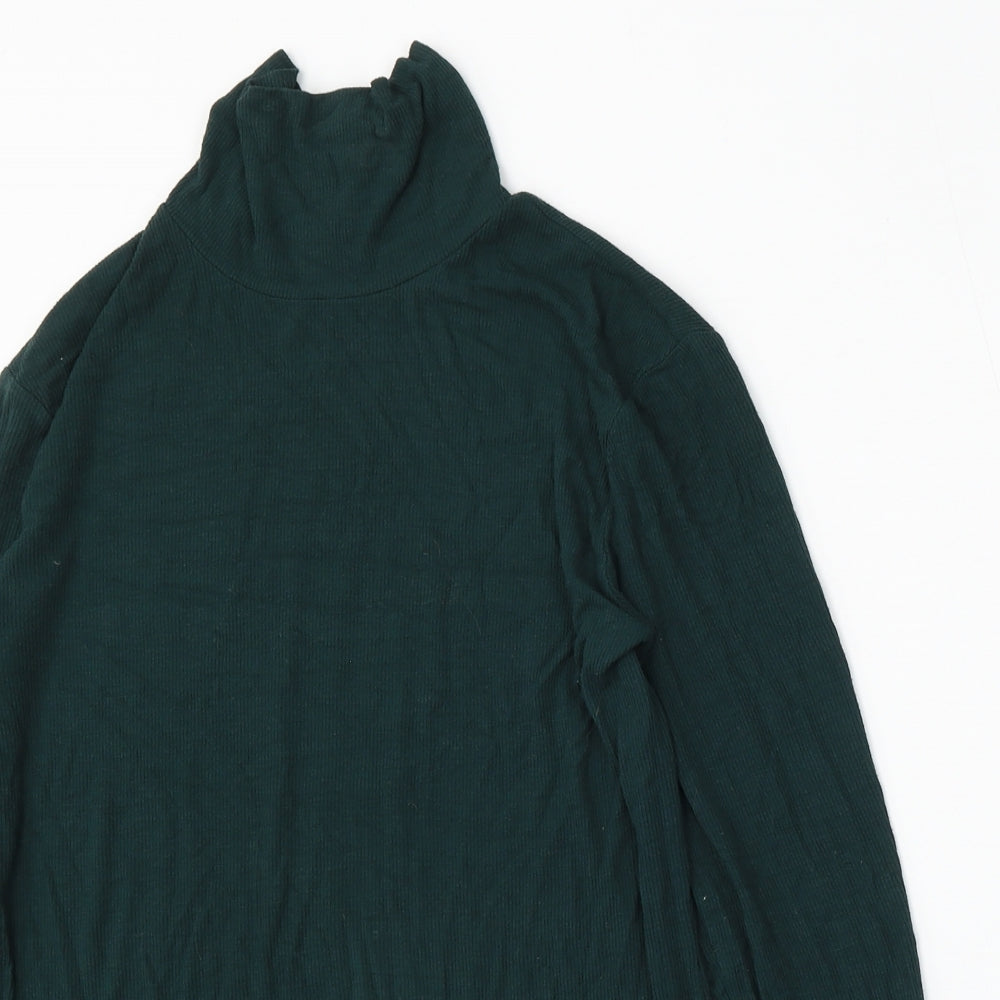 Matalan Womens Green Mock Neck  Viscose Pullover Jumper Size 14