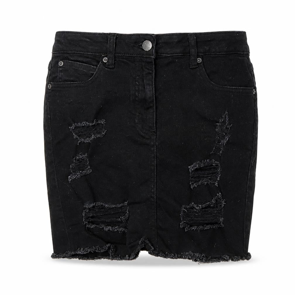 New Look Womens Black  Cotton Straight & Pencil Skirt Size 10