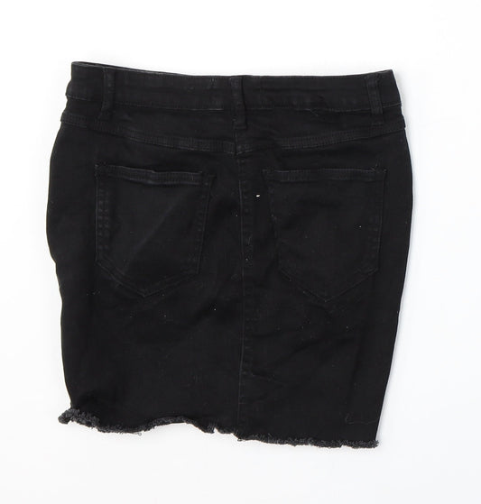 New Look Womens Black  Cotton Straight & Pencil Skirt Size 10