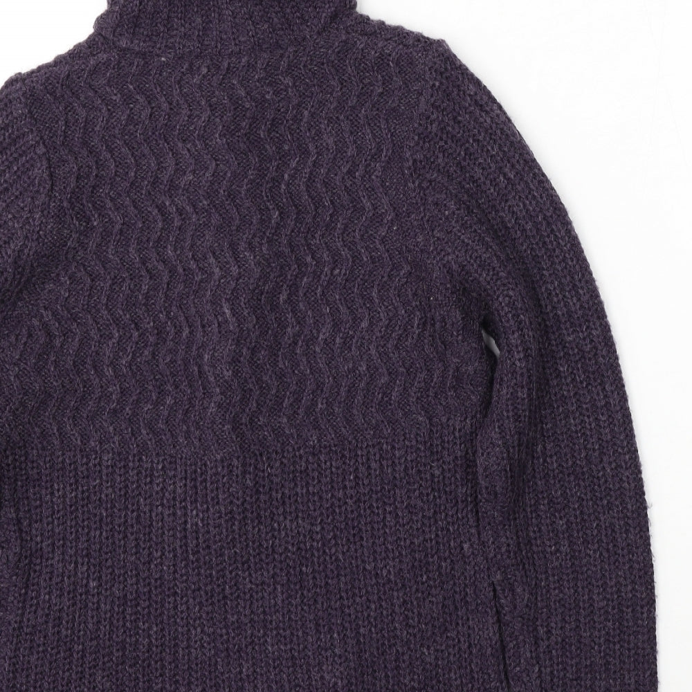 Debenhams Womens Purple Round Neck  Acrylic Cardigan Jumper Size 10