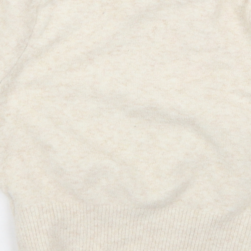 H&M Womens Ivory Crew Neck  Polyester Pullover Jumper Size S