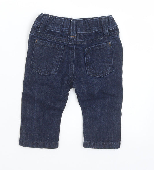 NEXT Baby Blue  Cotton Capri Jeans Size 3-6 Months  Snap