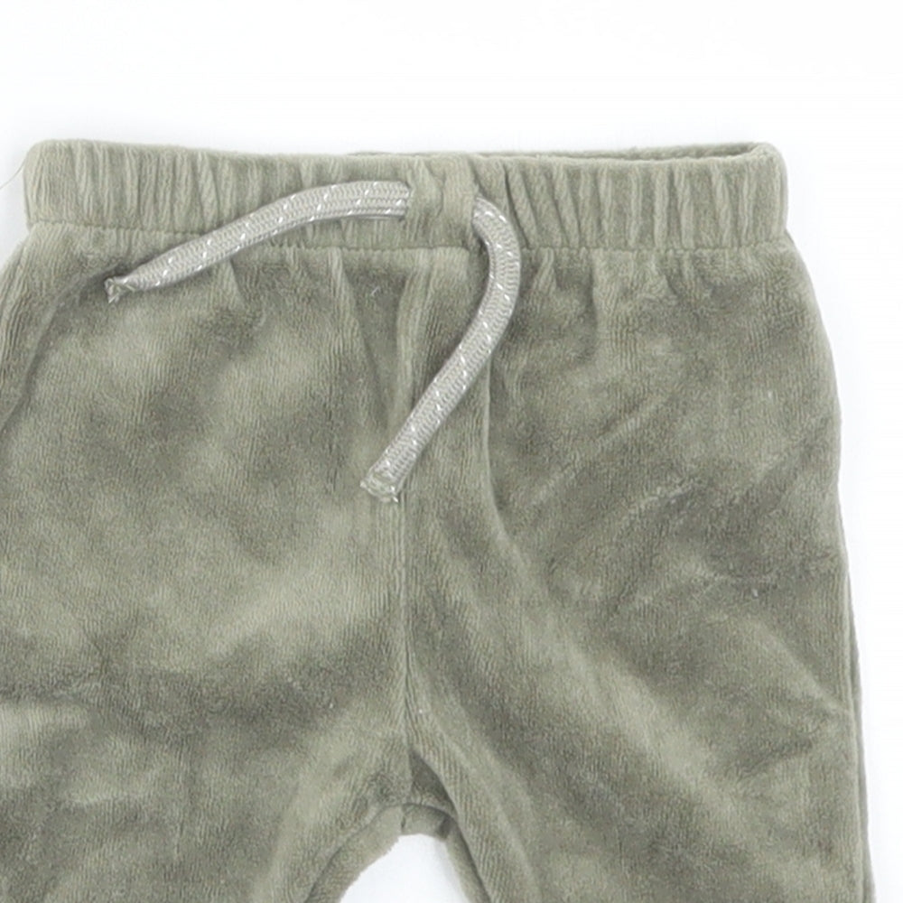 Primark Baby Green  Cotton Jogger Leggings Size 0-3 Months  Drawstring