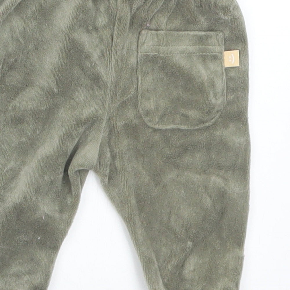 Primark Baby Green  Cotton Jogger Leggings Size 0-3 Months  Drawstring
