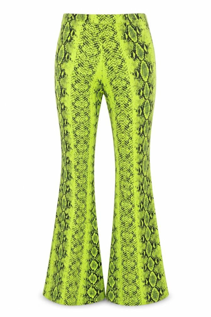 Boohoo Womens Yellow Animal Print Viscose Jogger Leggings Size 8 L33 in