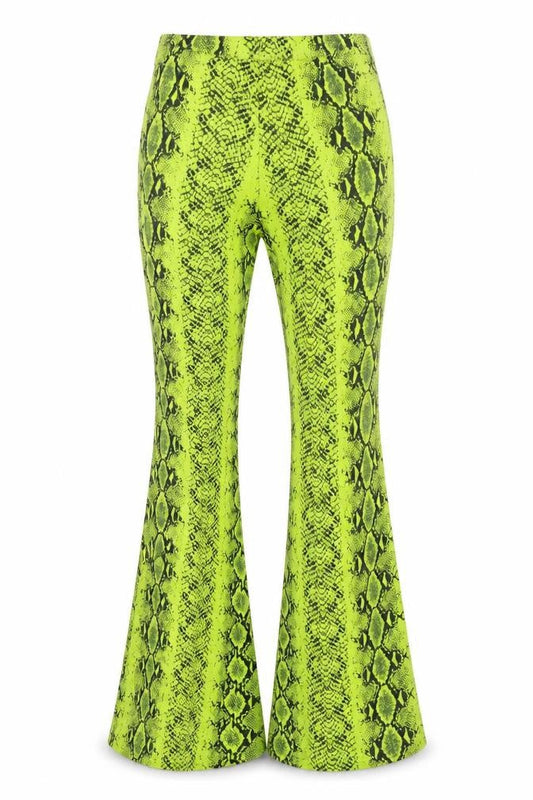 Boohoo Womens Yellow Animal Print Viscose Jogger Leggings Size 8 L33 in