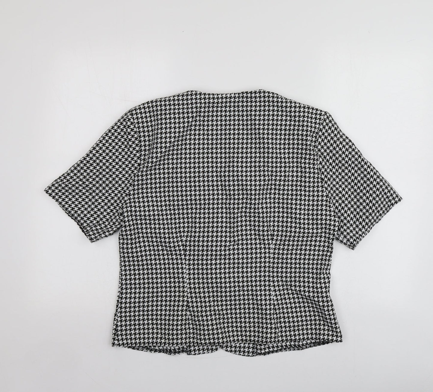 GTC Womens Black Houndstooth  Jacket Blazer Size 2