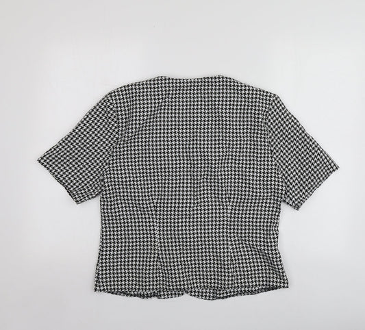 GTC Womens Black Houndstooth  Jacket Blazer Size 2