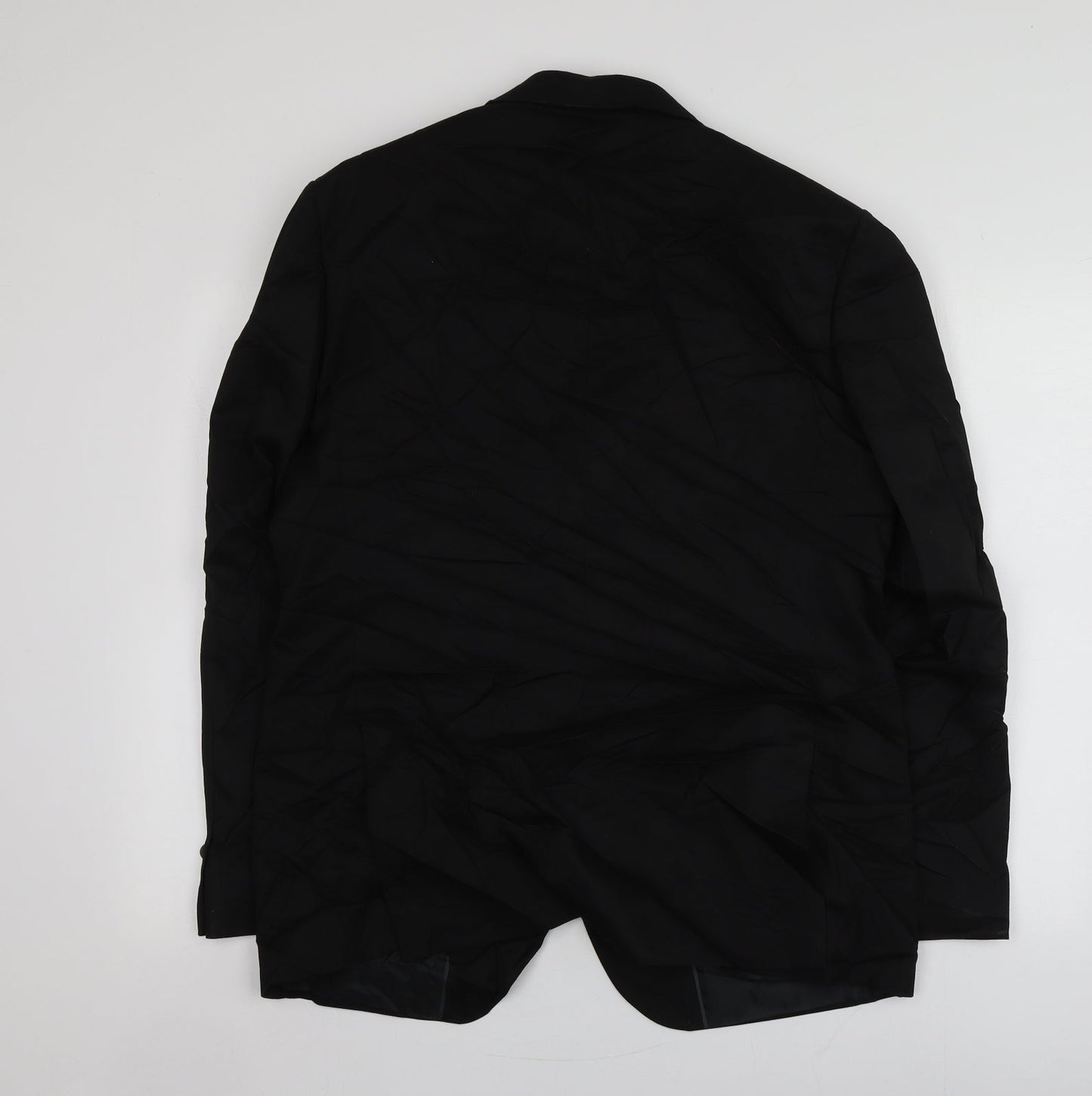 M&S Mens Black  Polyester Jacket Suit Jacket Size XL