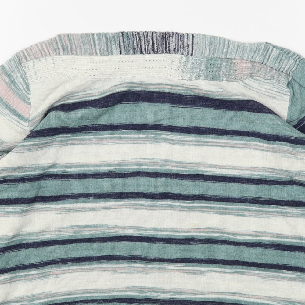 RJR.John Rocha Womens Multicoloured Boat Neck Striped Viscose Pullover Jumper Size 14