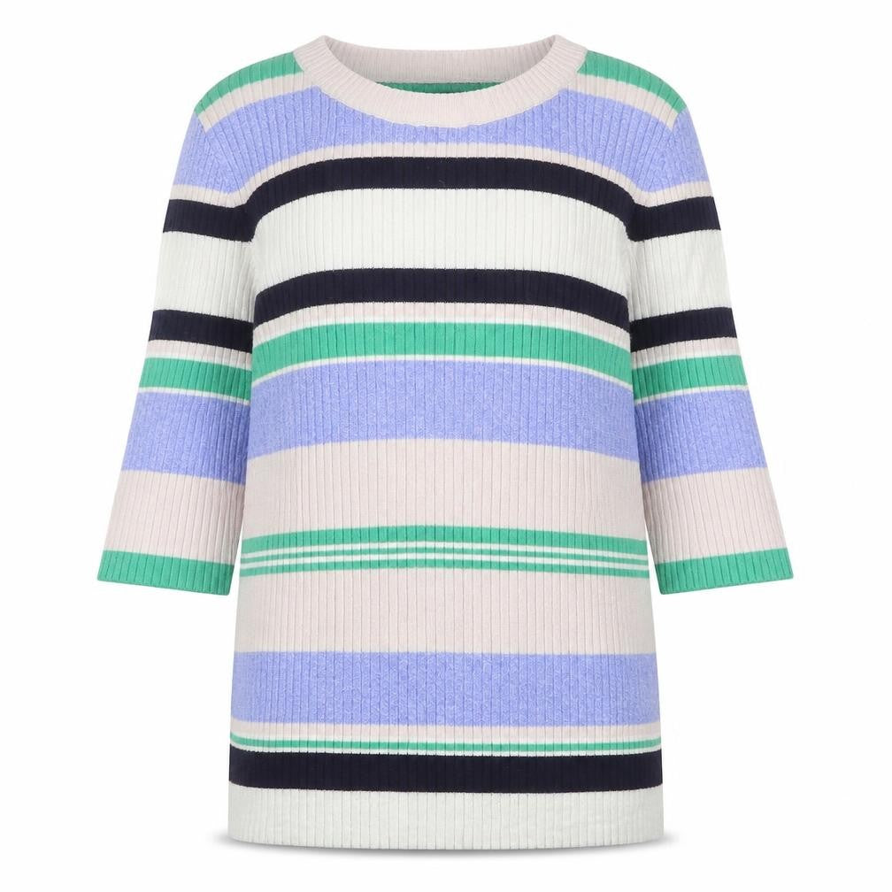 New Look Womens Multicoloured Round Neck Striped Viscose Pullover Jumper Size 8