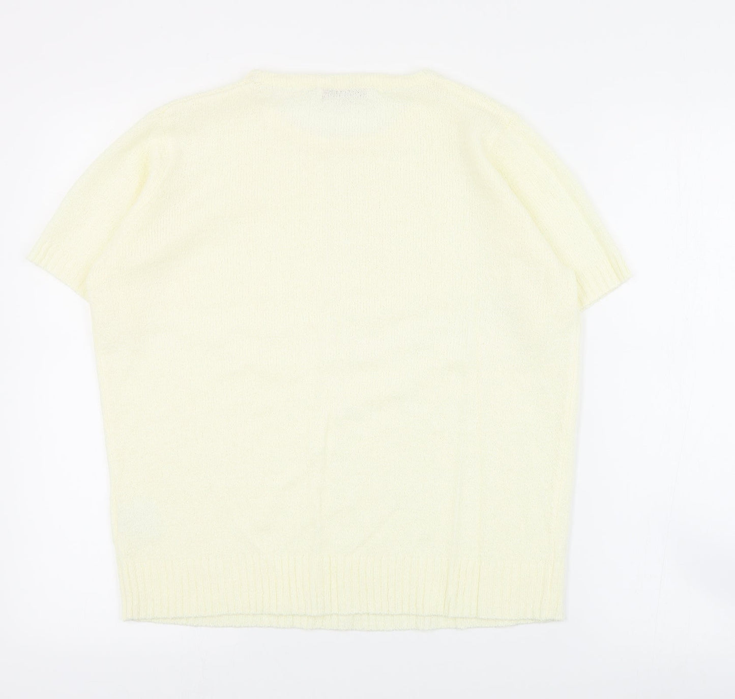 EWM Womens Ivory Round Neck  Acrylic Pullover Jumper Size M