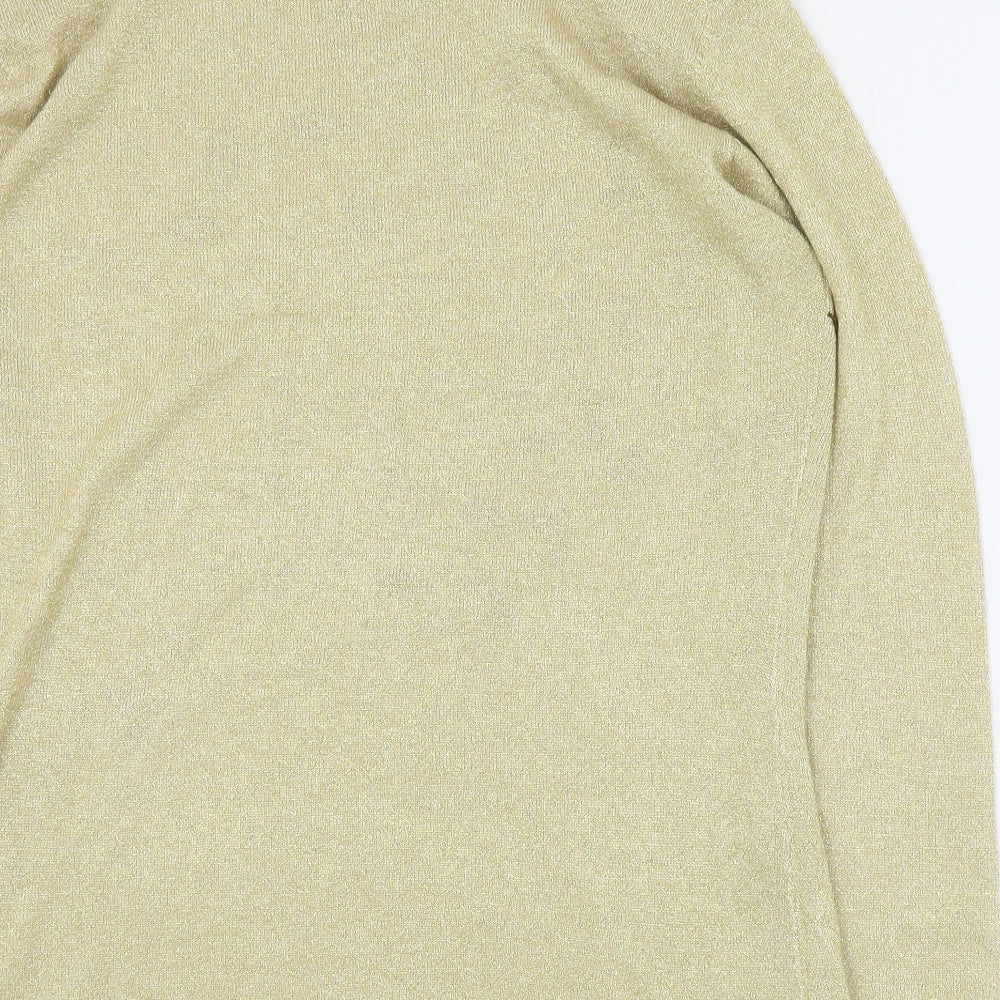 Casamia Womens Gold Mock Neck  Rayon Pullover Jumper Size M