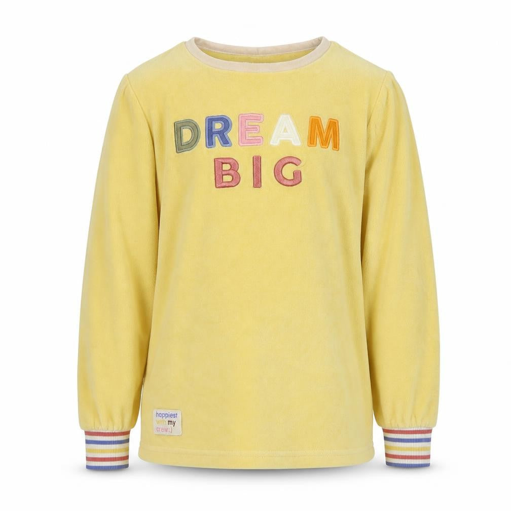 Primark Girls Yellow Crew Neck  Polyester Pullover Jumper Size 8-9 Years  Pullover - Slogan
