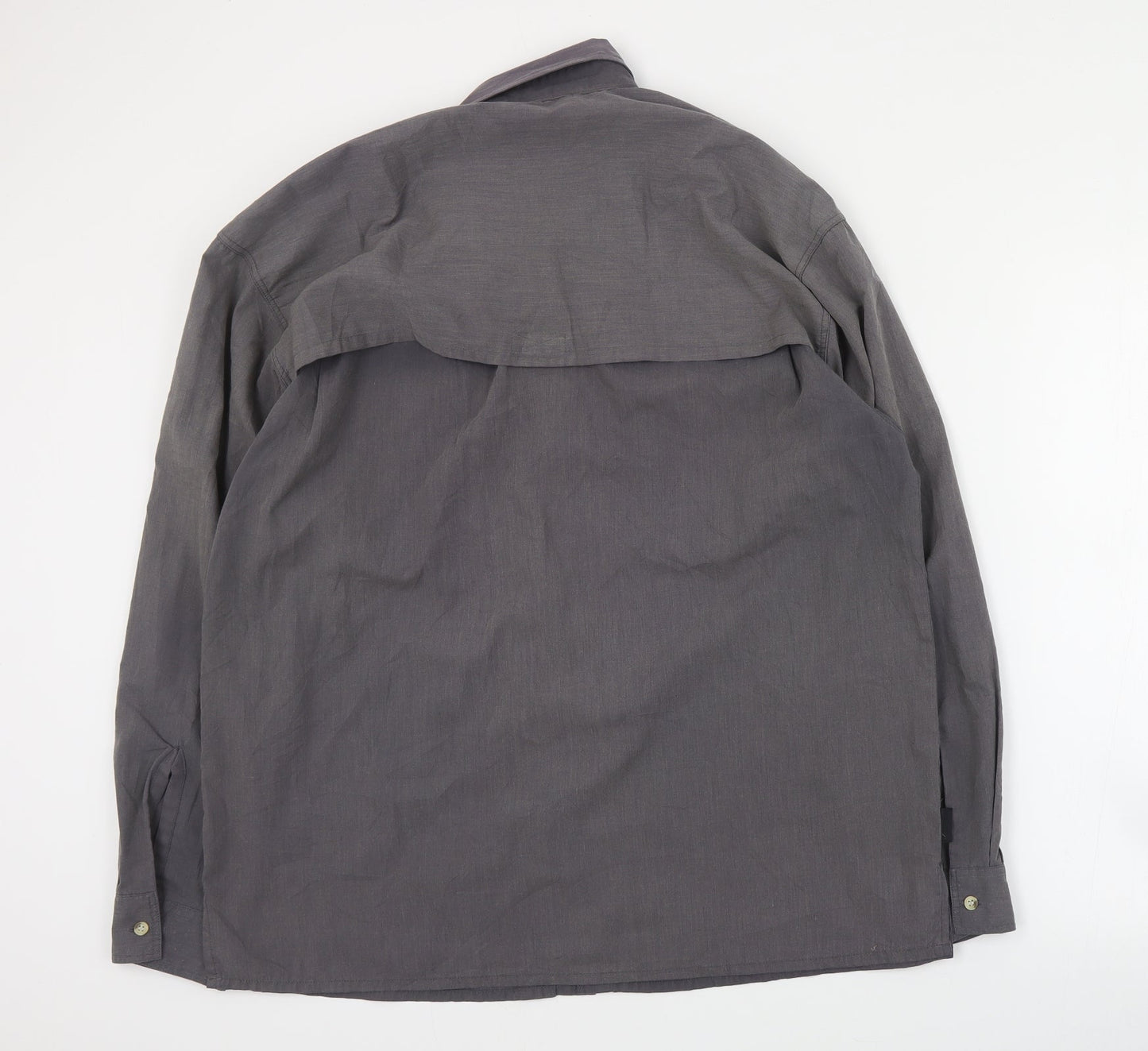 Mountain Craft Mens Grey  Polyester  Button-Up Size L Collared Button