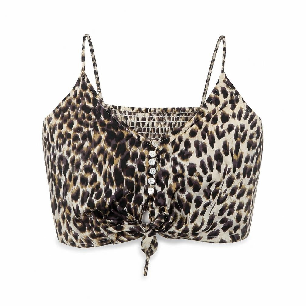 Chemistry Womens Multicoloured Animal Print Polyester Camisole T-Shirt Size 10 Square Neck