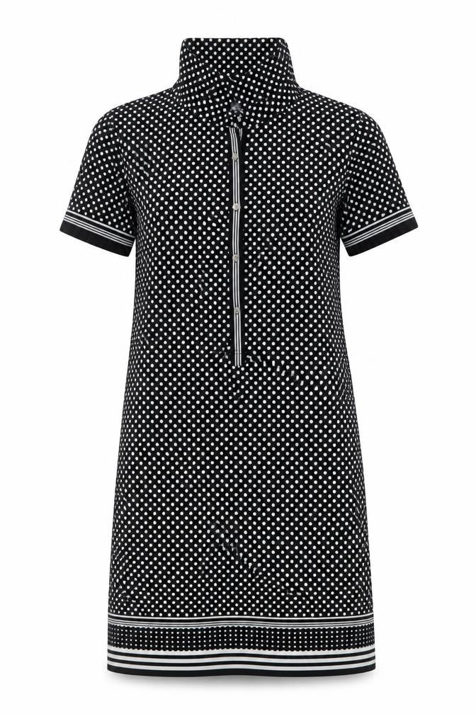 Max Studio Womens Black Polka Dot Polyester Blend Shift  Size S   Snap