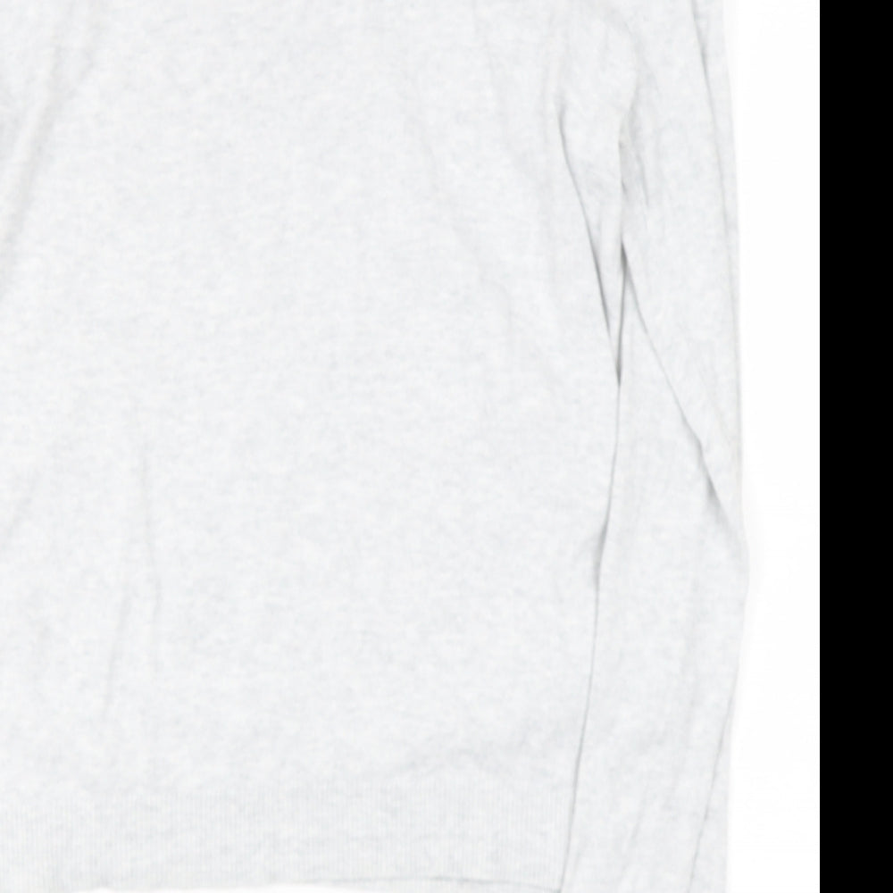 Oasis Womens Grey  Cotton Basic Polo Size M Round Neck