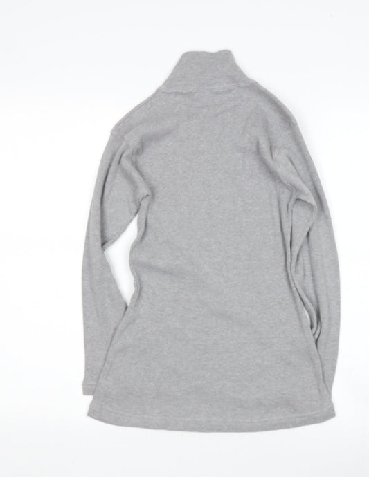 Sasha Girls Grey High Neck  Cotton Henley Jumper Size 15 Years