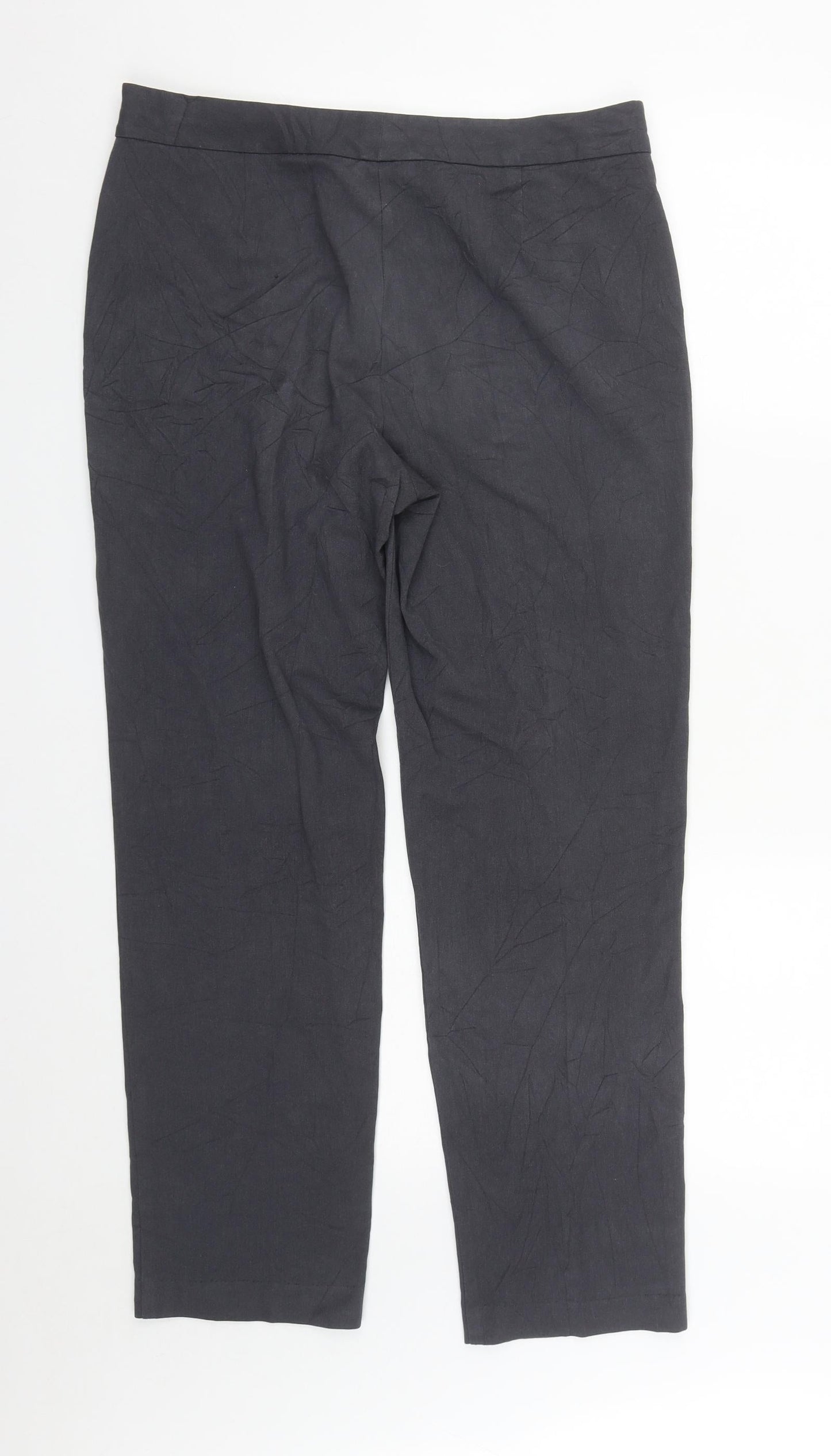 Marks and Spencer Womens Grey  Polyester Trousers  Size 12 L29 in Regular Zip