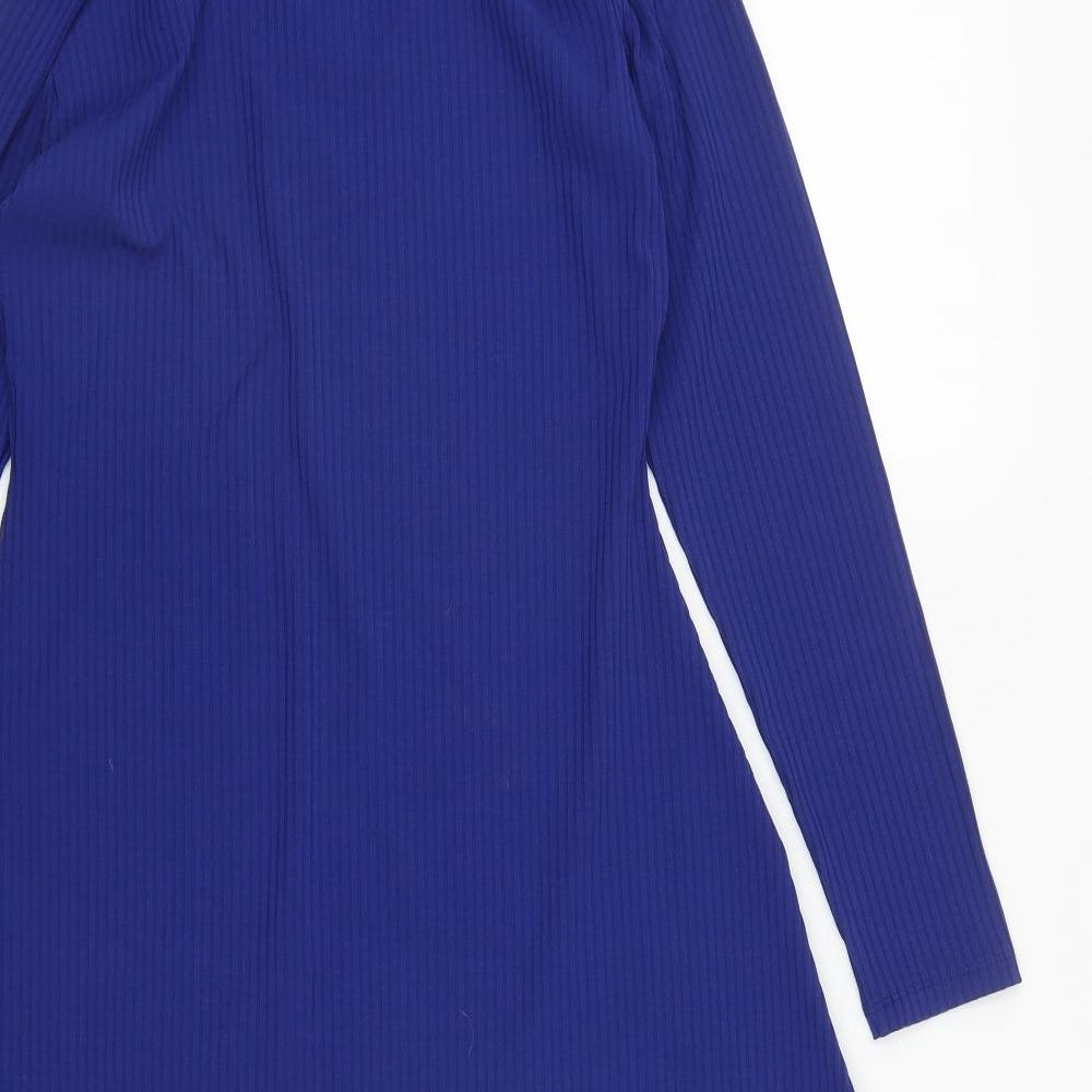 Primark Womens Blue  Polyester Shirt Dress  Size S  Collared Zip
