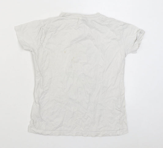 Urban 65 Boys White  100% Cotton Basic T-Shirt Size 9-10 Years Round Neck Pullover