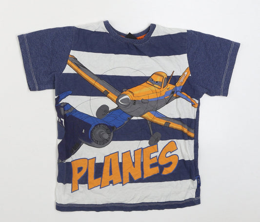 Revbel Boys Blue  Cotton Basic T-Shirt Size 6-7 Years Round Neck Pullover