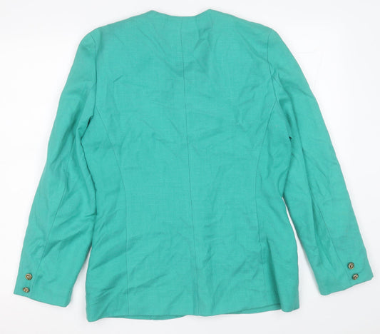 David Barry Womens Green   Jacket Blazer Size 14  Button