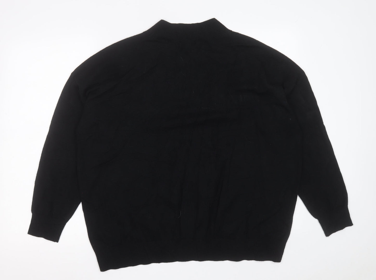 Marks and Spencer Womens Black V-Neck  Viscose Pullover Jumper Size L