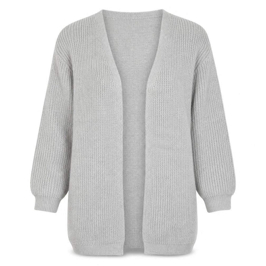 GIRL IN MIND Womens Grey V-Neck  Acrylic Cardigan Jumper Size 8