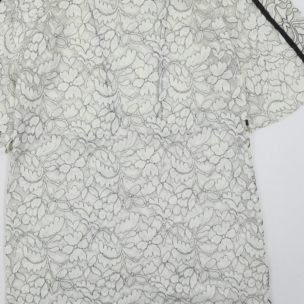River Island Womens White  Polyester A-Line  Size 12  Round Neck Pullover