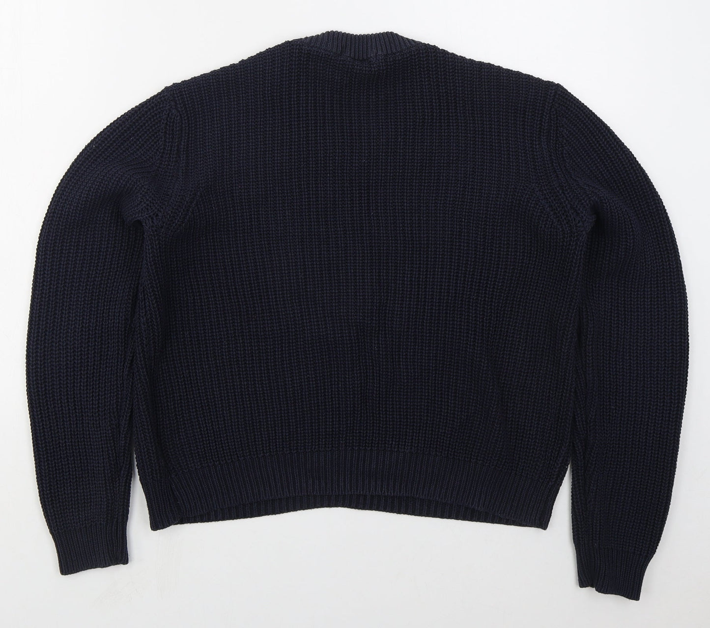 H&M Womens Blue Crew Neck  Acrylic Pullover Jumper Size M