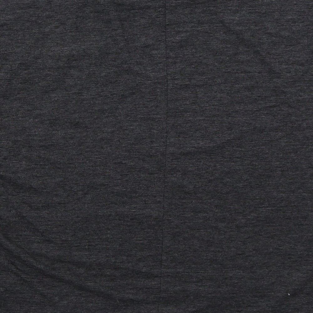 Topshop Womens Grey  Cotton Basic T-Shirt Size 8 Round Neck
