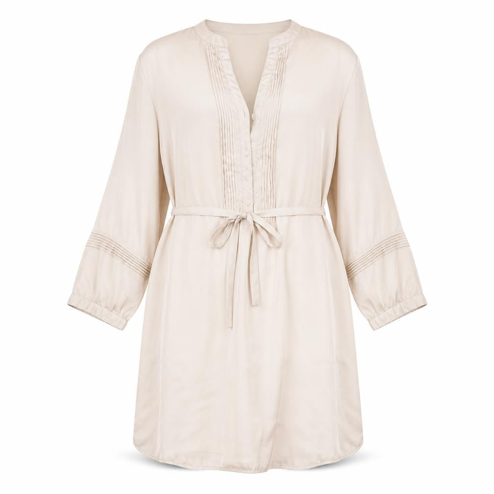 H&M Womens Gold  Polyester Shirt Dress  Size 6  V-Neck