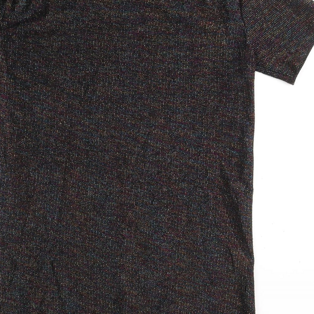 Zara Womens Black  Polyester Tunic T-Shirt Size M Round Neck