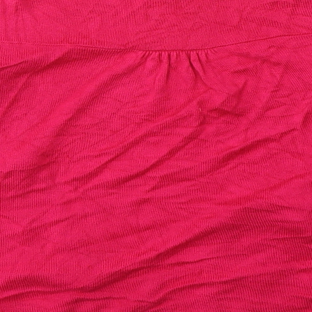 Marks and Spencer Womens Pink V-Neck  Acetate Cardigan Jumper Size 10