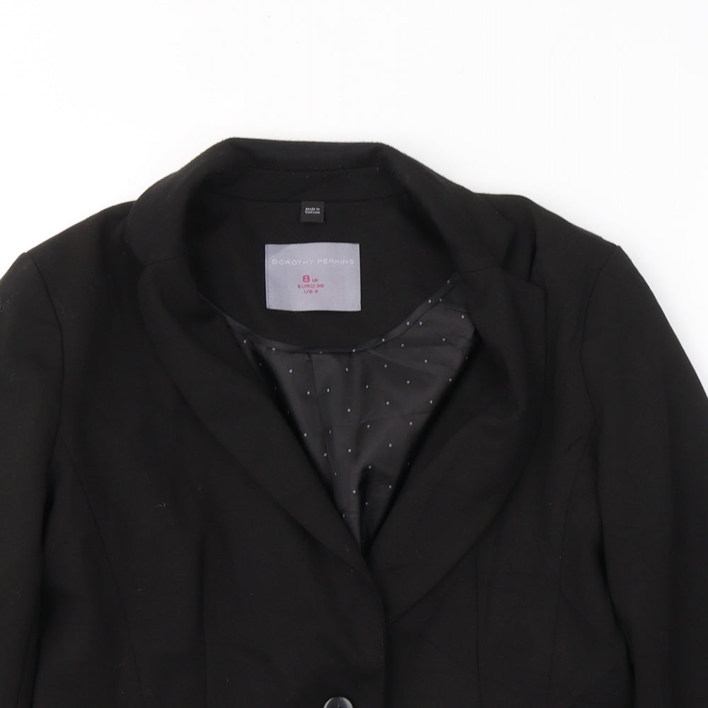 Dorothy Perkins Womens Black   Jacket Blazer Size 8  Button