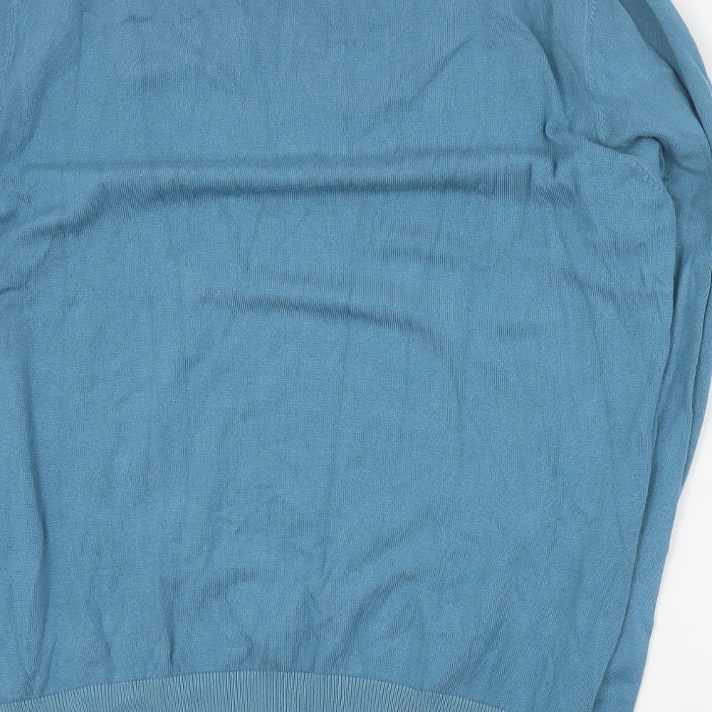 Dunnes Mens Blue Round Neck  Viscose Pullover Jumper Size L