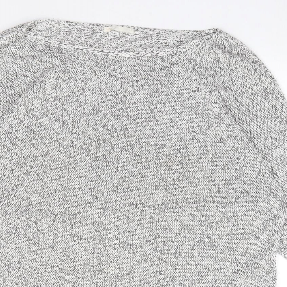 H&M Womens Grey Round Neck  Cotton Pullover Jumper Size M