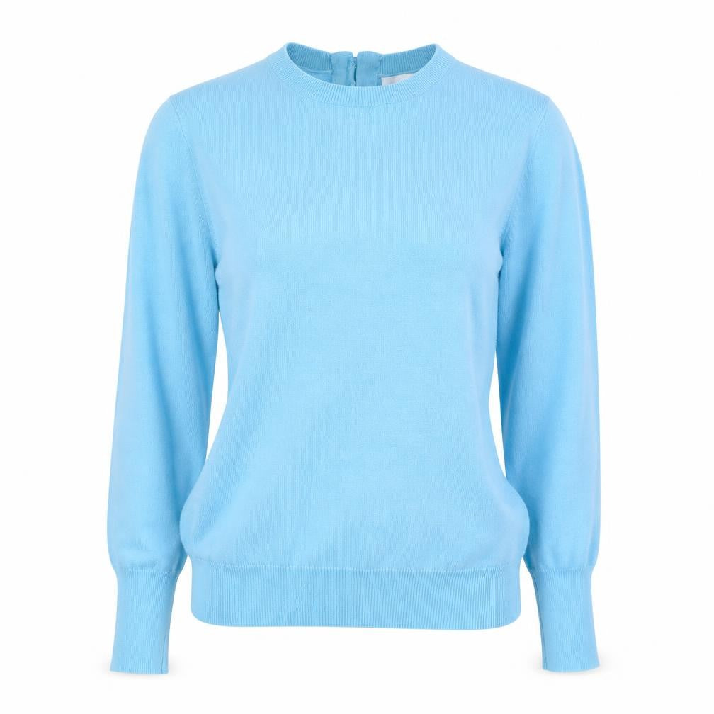 Savioa Womens Blue Crew Neck  Viscose Pullover Jumper Size XS