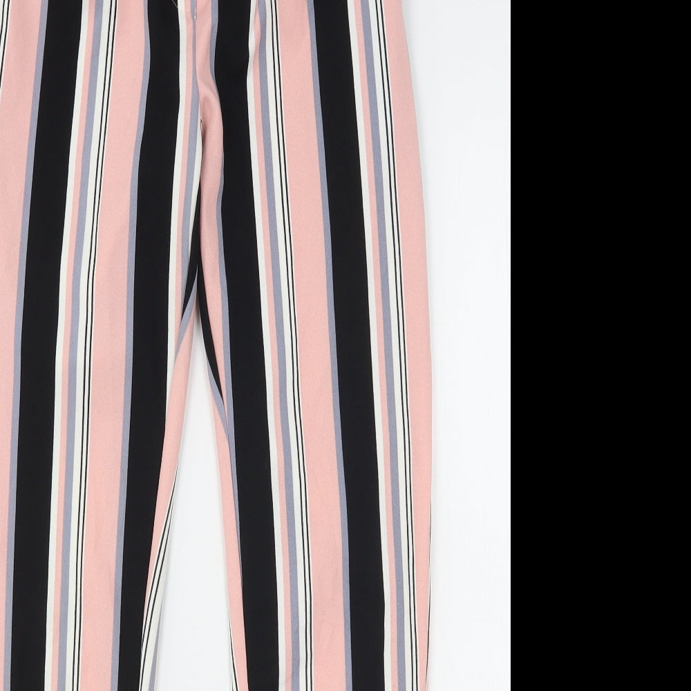 New Look Womens Multicoloured Striped Polyester Trousers  Size 8 L28 in Regular