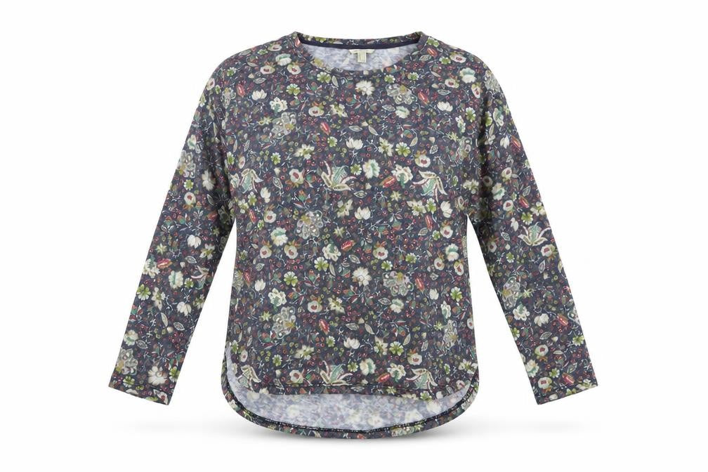Springfield Womens Blue Boat Neck Floral Acrylic Pullover Jumper Size XL