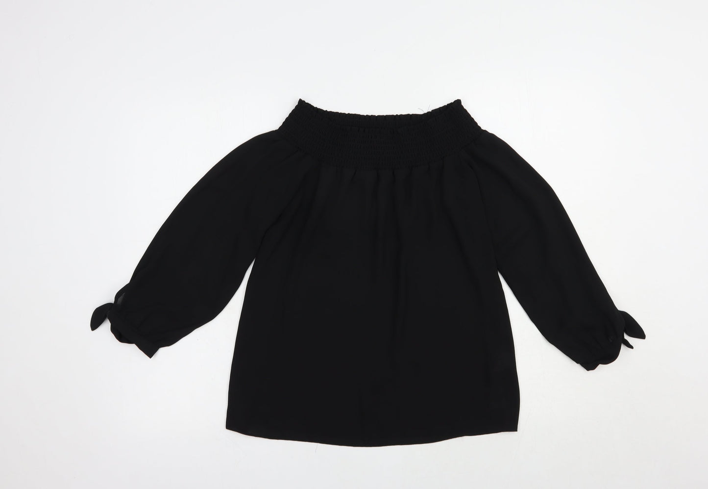 Dorothy Perkins Womens Black  Polyester Basic Blouse Size 10 Off the Shoulder