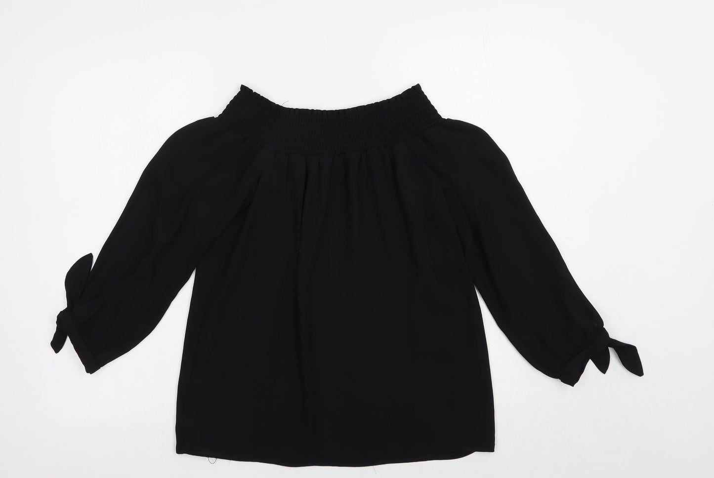 Dorothy Perkins Womens Black  Polyester Basic Blouse Size 10 Off the Shoulder